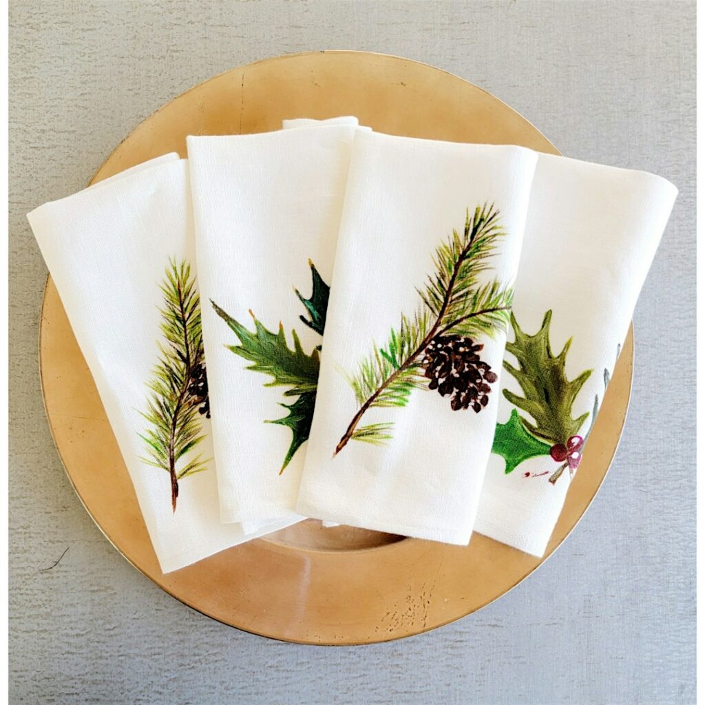 Love That Red Winery, Woodinville Winter Linen Napkins Explore